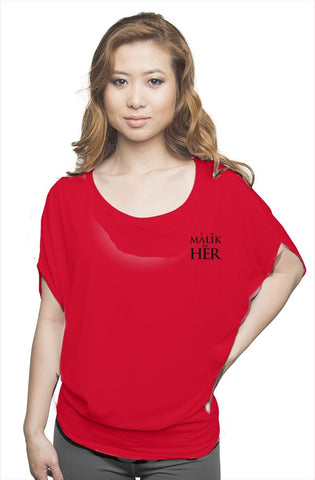 Malik for Her Flowy Draped T-Shirt